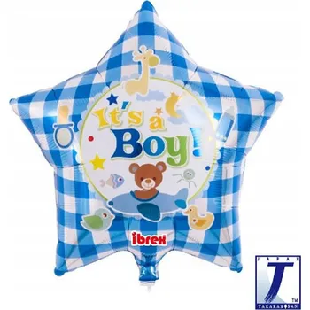Balónek Foliový balónek s potiskem Takarakosan It’s a boy 38 cm modrý