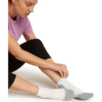 Dámské ponožky Dámské merino turistické ponožky ICEBREAKER Wmns Hike+ Light Mini, Ecru Heather/Alloy velikost: 38-40 (M)