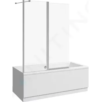 Vanová zástěna Jika Nion Vanová zástěna dvoudílná L/P, 115x150 cm, Jika perla Glass, stříbrná/sklo arctic, H2572N60026661