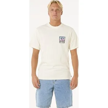 Pánská móda tričko Rip Curl RAW ENERGY TRAD TEE Bone velikost S