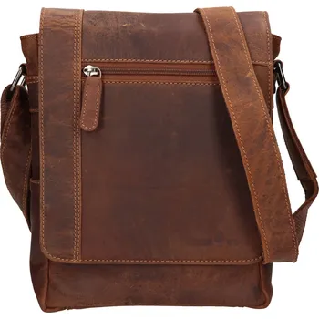 Pánská aktovka Pánská kožená taška přes rameno Greenwood Steeen - hnědá