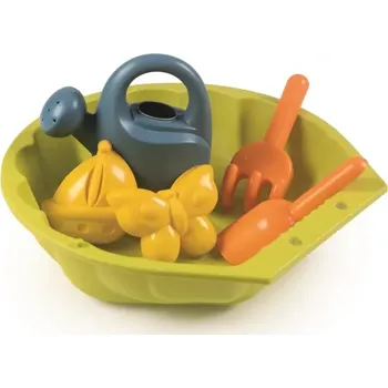 Pískoviště Smoby Pískoviště mušle s bábovičkami Mini Sand Pit s konvičkou a lopatka s hrabičky 35 cm pro malé prostory od 18 měsíců