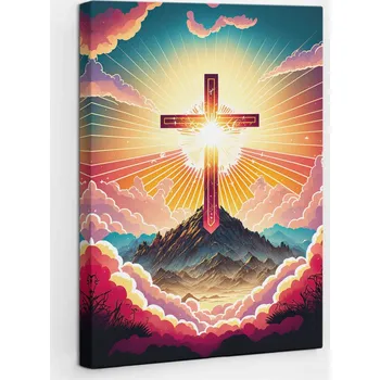 Obraz Foto-Obraz na plátně na rámu Kříž Křesťanský motiv 20x30 cm