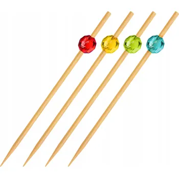 Jednorázové nádobí Tyčinky na svačiny, jednohubky, ozdobné bambusové párátka 12 cm 100 ks