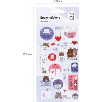 samolepka Samolepky MESHU "Beary Beary" medvídci, 10x22 cm, 28 ks