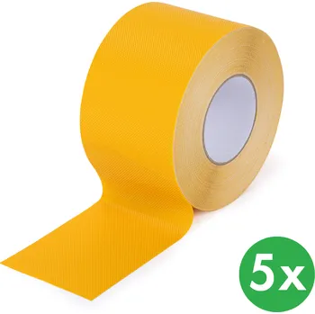 Výstražná páska Protiskluzová páska pro mokré prostředí, 100 mm x 18,3 m, balení 5 ks, voděodolná, žlutá