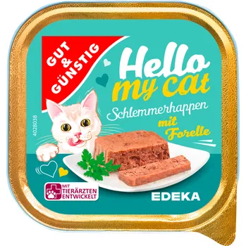 Krmivo pro kočku Gut & Günstig paštika pro kočky 100 g s masem ze pstruha (Dovoz: Německo)