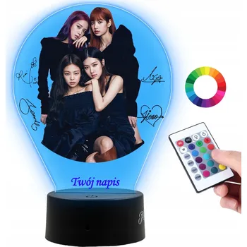 Lampička Lampička na sklo Black Pink 3D LED RGB + DÁLKOVÝ OVLADAČ