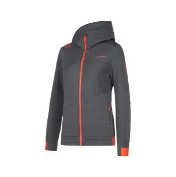 Dámská mikina La Sportiva MOOD HOODY Women Carbon/Cherry Tomato šedá XL