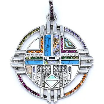 Přívěsek Magický stříbrný přívěsek mandala s kameny