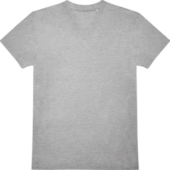 pracovní tričko B&C Tričko B&C E150 V s výstřihem do V, krátký rukáv, pánské COT01013T62000-sport grey XS Šedá sport