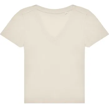 pracovní tričko B&C Tričko B&C E150 V women s výstřihem do V, krátký rukáv, dámské COT01014T04702-off white M Bílá špinavá