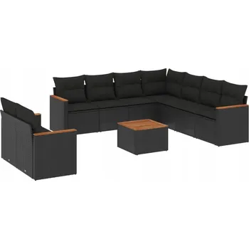 Sedací souprava Odpočinková souprava z PE ratanu, černá, 62x62x69 cm