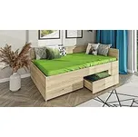 Postel RENATA (R) 120cm, s matrací, s roštem a s úložným prostorem