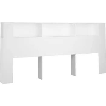 Čelo s policemi bílé 220x18,5x104,5 cm