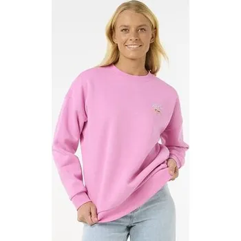 Pánská mikina Mikina Rip Curl HIBISCUS DIAMOND HERITAGE CREW Pink velikost S
