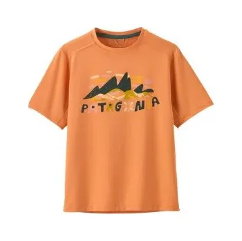 Chlapecké tričko Patagonia Capilene Silkweight T-Shirt Kid Fitz Roy Superbloom: Heirloom Peach oranžová L