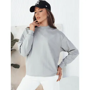 Dámské oblečení Světle šedá dámská basic mikina SWAN BY1292 Velikost: L