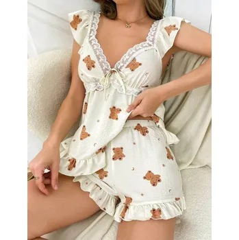 Dámské pyžamo Letní pyžamo s medvídkama Velikostní tabulka: L