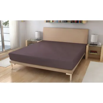 Polášek Jersey prostěradlo fialovo hnědá Bavlna 150g/m2, 90/200 cm (PP-02V65)