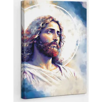 Obraz Tištěný Obraz na Plátně jako Dárek - Malovaný Portrét Ježíše, 20x30 cm
