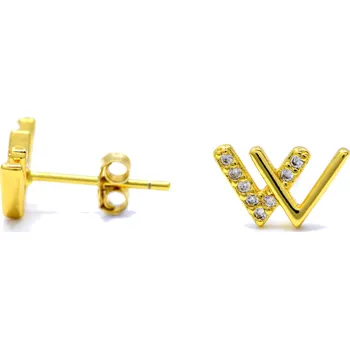 Náušnice Stříbrné náušnice se zirkony zlacené Starry