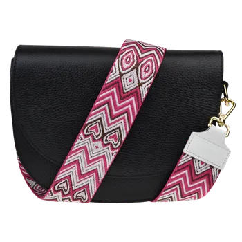 Kabelka NovaKabelka.cz Kožená italská crossbody kabelka Ramona Nera s přídavným popruhem XVIII