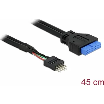 Elektrická zásuvka Delock napájecí kabel [1x Zásuvka na základní desku 19pólová - 1x zástrčka pro základní desku 8-pólová] 45 cm černá