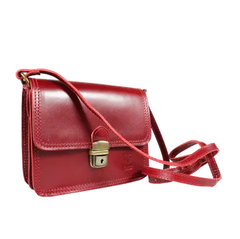Kabelka NovaKabelka.cz Kožená italská crossbody kabelka Celso Rosso