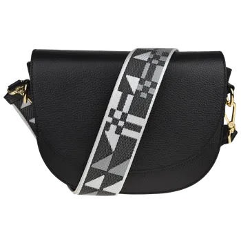 Kabelka NovaKabelka.cz Kožená italská crossbody kabelka Ramona Nera s přídavným popruhem XV