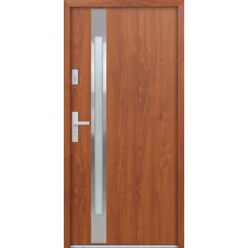 Vchodové dveře Hahn-Türke Vchodové dveře ATU68-M514 Barva: Zlatý dub, Směr otevírání: Pravé, Dovnitř, Celkové rozměry: 900x2070mm