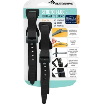 Upínací popruh Popruh Sea to Summit Stretch-Loc 20 - (20 mm x 500 mm) - 2ks Black