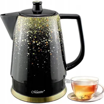 Rychlovarná konvice KERAMICKÁ BEZDRÁTOVÁ RYCHLOVARNÁ KONVICE 1,5L 1500W ČERNÁ VÝKONNÁ