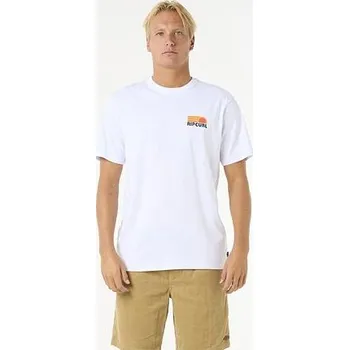 Pánské tričko tričko Rip Curl SURF REVIVAL STACKED TEE White velikost XL