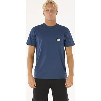 Pánské tričko tričko Rip Curl SURF PARADISE BADGE TEE UPDATE Washed Navy velikost M