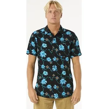 Pánská košile košile Rip Curl SURF REVIVAL S/S SHIRT Black velikost XXL