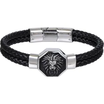 Náramek Free Style Kožený náramek s chirurgickou ocelí BSS935 Délka náramku: 22 cm