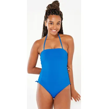 Dámské plavky OLAIAN Dámské jednodílné plavky na surf texturované Manon 36 MODRÁ