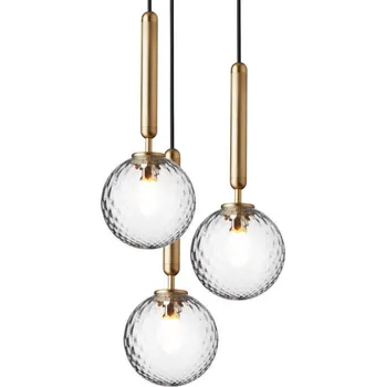 Nuura Závěsné svítidlo Miira 3, brass/optic clear