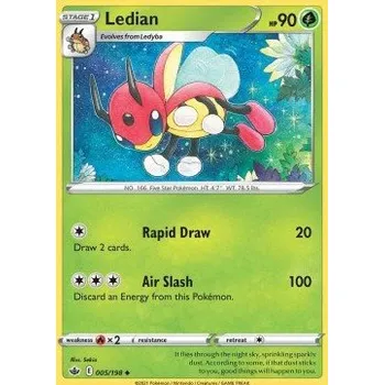 Sběratelská karetní hra Pokémon CRE 005/198 Ledian - Chilling Reign Stav: Near Mint, Verze: NORMAL