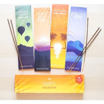 Vonná tyčinka Set vonných tyčinek Štěstí - 80 kusů, 4 povznášející vůně