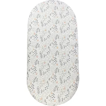 Příslušenství pro přepravu dětí ENIE BABY mušelínové prostěradlo do kočárku bílá s černými květy