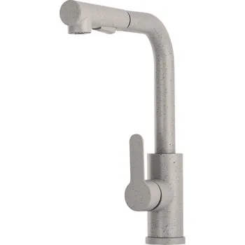 Vodovodní baterie Gamma Side 2, stojánková dřezová baterie s výsuvným výtokem h-300, šedá skvrnitá, GMA-BSE2-G