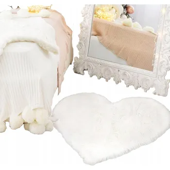 Koberec KOBEREC CHLUPATÝ SRDCE PLYŠOVÝ SHAGGY MĚKKÝ KOBEREC LOŽNICE OBÝVACÍ POKOJ 60X70