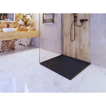 Sprchová vanička Gamma Erga Almac, SMC sprchová vanička 90 x 90 x 3 cm, černá matná, ERG-GMA-AL-9090BK