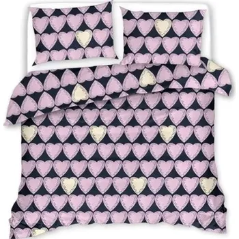 Povlečení TEXTILOMANIE Povlečení z mikrovlákna VIOLET HEARTS světle fialové 2 ks 70 × 80 cm / 160 × 200 cm