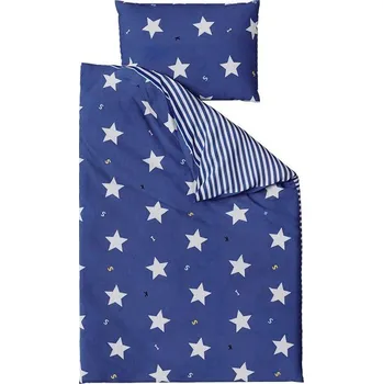 Povlečení TEXTILOMANIE Bavlněné povlečení WHITE STARS modré