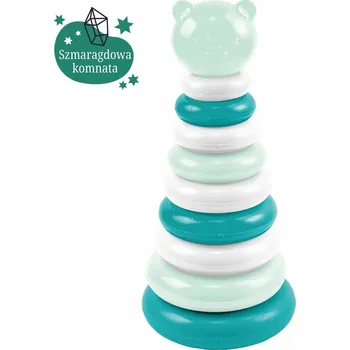 Hračka pro nejmenší VELKÁ EDUKATIVNÍ VĚŽ KROUŽKY TŘÍDIČ MEDVÍDEK 11 DÍLŮ WADER