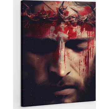 Obraz Výtisk HD Canvas Obraz Dekor Vertikální Ježíš Trpící v Trnové Koruně 60x80 cm