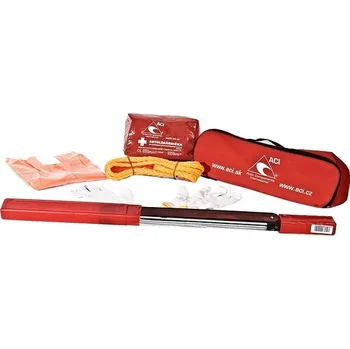 Lékárnička ACI Povinná výbava CZ - lékárnička, trojúhelník, lano (1,9 t), vesta, rukavice, červená brašna